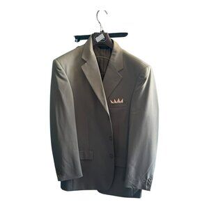 Bolzano Men’s Blazer – Size 40R – Taupe with Pink Pocket Square